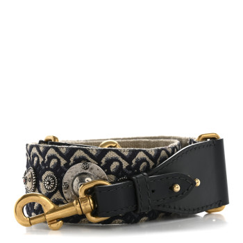 CHRISTIAN DIOR Oblique Studded Shoulder Strap Blue