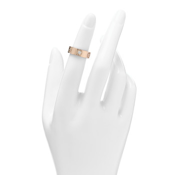 CARTIER 18K Pink Gold 3 Diamond 5.5mm LOVE Ring 46 3.75
