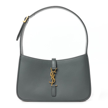 SAINT LAURENT Smooth Calfskin Le 5 A 7 Hobo Storm