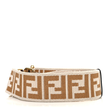 FENDI Ribbon Vitello King FF 1974 Adjustable Strap You Poudre Cuoio Miele Scuro