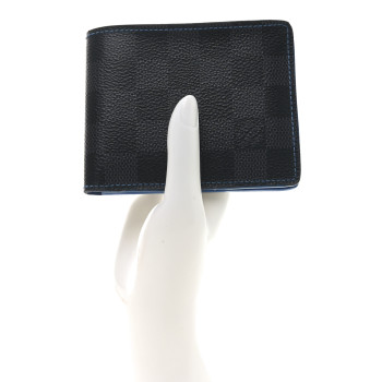 LOUIS VUITTON Damier Graphite Slender Wallet Blue