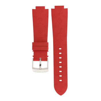 LOUIS VUITTON Rubber Monogram Tambour 10mm Watch Strap Red