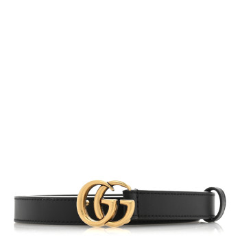 GUCCI Calfskin Double G 20mm Belt 120 48 Black