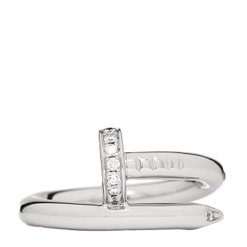CARTIER 18K White Gold Diamond Juste Un Clou Ring 48 4.5