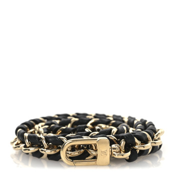 LOUIS VUITTON Calfskin Multi Pochette Chain Shoulder Strap Black Gold