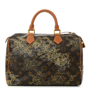 LOUIS VUITTON Monogram Dentelle Speedy 30 Gold