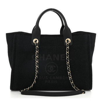 CHANEL Mixed Fibers Small Deauville Tote Black