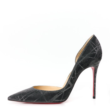 CHRISTIAN LOUBOUTIN Tissu Etincelle Specchio Iriza 100 Pumps 41.5 Black Silver