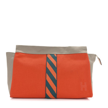HERMES Canvas Jimetou GM Orange Feu Gris Ponce