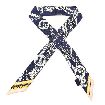 LOUIS VUITTON Silk Monogram Ocean Bandana BB Bandeau Blue