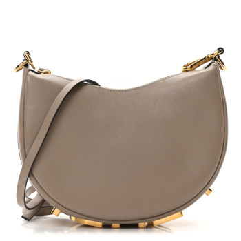 FENDI Vitello Grace Matte Mini Fendigraphy Hobo Bag Tortora