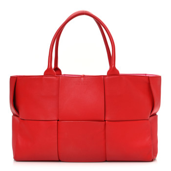 BOTTEGA VENETA Nappa Maxi Intrecciato Arco Tote Firework