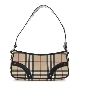 BURBERRY House Check Shoulder Bag Black