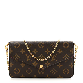 LOUIS VUITTON Monogram Pochette Felicie Chain Wallet Fuchsia
