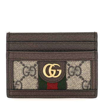 GUCCI GG Supreme Monogram Ophidia Card Holder Brown