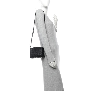 BOTTEGA VENETA Nappa Intrecciato Mini Loop Camera Bag Black