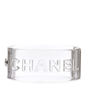 CHANEL Lucite Logo Cuff Transparent