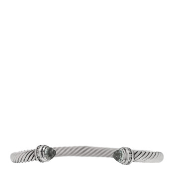 DAVID YURMAN Sterling Silver Diamond Prasiolite 5mm Cable Classics Bracelet
