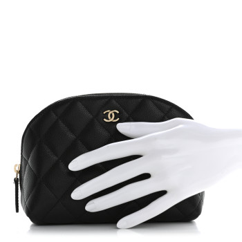 CHANEL Caviar Quilted Cosmetic Case Black