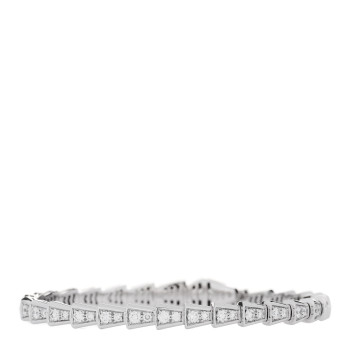BULGARI 18K White Gold Diamond Serpenti Viper Pave Bracelet M
