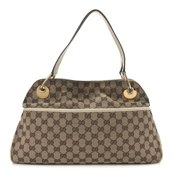 GUCCI Monogram Medium Eclipse Shoulder Bag Off White