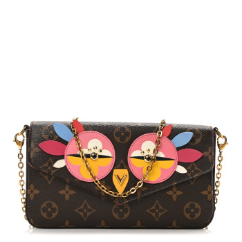 LOUIS VUITTON Monogram Lovely Birds Pochette Felicie Chain Wallet