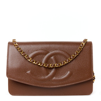 CHANEL Caviar Timeless CC Wallet On Chain WOC Dark Brown