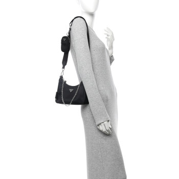 PRADA Nylon Re-Edition 2005 Shoulder Bag Black