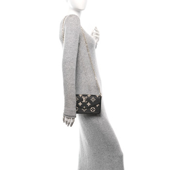 LOUIS VUITTON Empreinte Monogram Giant Felicie Pochette Black Beige