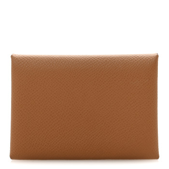 HERMES Epsom Calvi Duo Card Case Gold