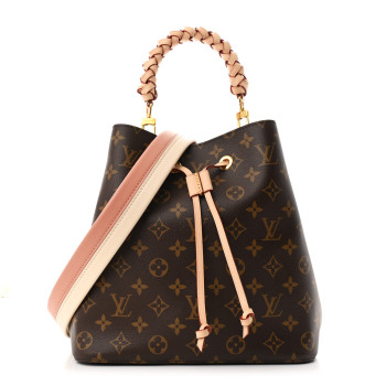 LOUIS VUITTON Monogram Braided Neonoe MM Peach Cream