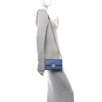 GUCCI Dollar Calfskin Interlocking G Chain Wallet Caspian