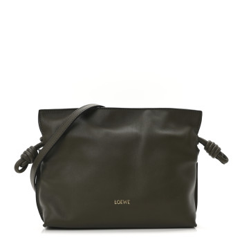 LOEWE Calfskin Mini Flamenco Knot Clutch Vintage Khaki