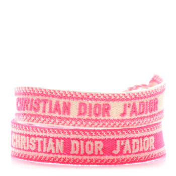CHRISTIAN DIOR Woven Cotton J'Adior Friendship Bracelet Set Fluo Pink