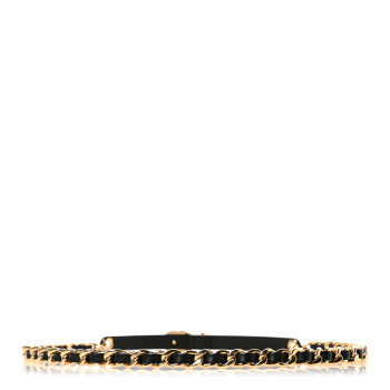 CHANEL Lambskin CC Chain Belt 85 34 Black