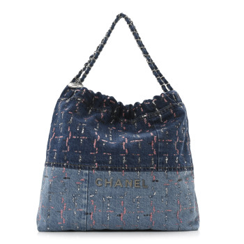 CHANEL Denim Sequin Chanel 22 Blue