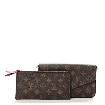LOUIS VUITTON Monogram Pochette Felicie Chain Wallet Fuchsia