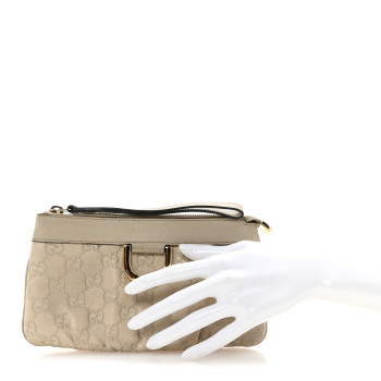 GUCCI Guccissima D Gold Wristlet Off White