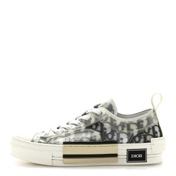 CHRISTIAN DIOR Technical Canvas Oblique B23 Low Top Sneaker 39 White Black