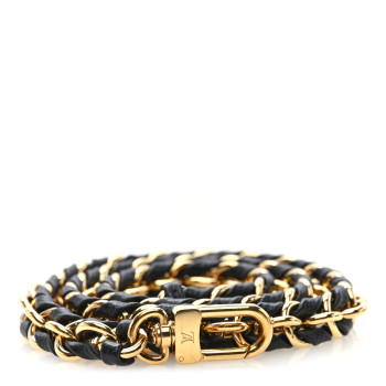LOUIS VUITTON Calfskin Multi Pochette Chain Shoulder Strap Black Gold