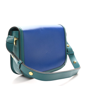 GUCCI Azalea Calfskin Horsebit 1955 Shoulder Bag  Imperial Blue Pavone