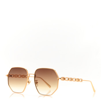 LOUIS VUITTON Metal My LV Chain Round Sunglasses Z1650W Gold