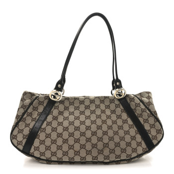 GUCCI Monogram Medium GG Twins Shoulder Bag Brown