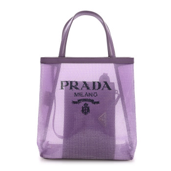 PRADA Sequin Mesh Small Tote Bag Lilium