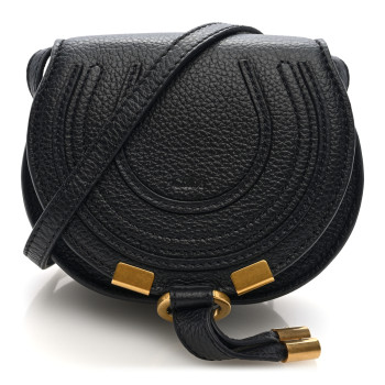 CHLOE Calfskin Nano Marcie Saddle Bag Black