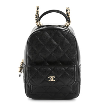 CHANEL Caviar Quilted CC Mini Classic Backpack Black