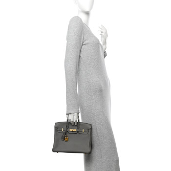 HERMES Togo Birkin 25 Gris Meyer