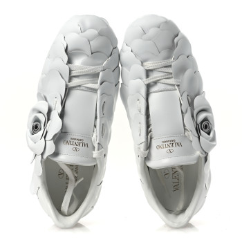 VALENTINO GARAVANI Calfskin Atelier 03 Rose Edition Sneakers 37 White