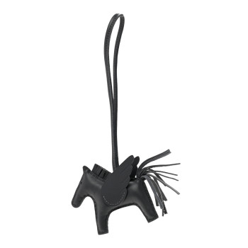 HERMES Milo Lambskin Grigri Rodeo Pegase Horse Bag Charm PM Ardoise