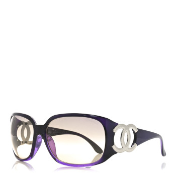CHANEL Acetate CC Sunglasses 6014 Black Purple